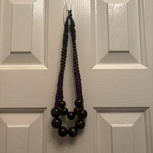 Elegant Purple and Brown Beaded Necklace